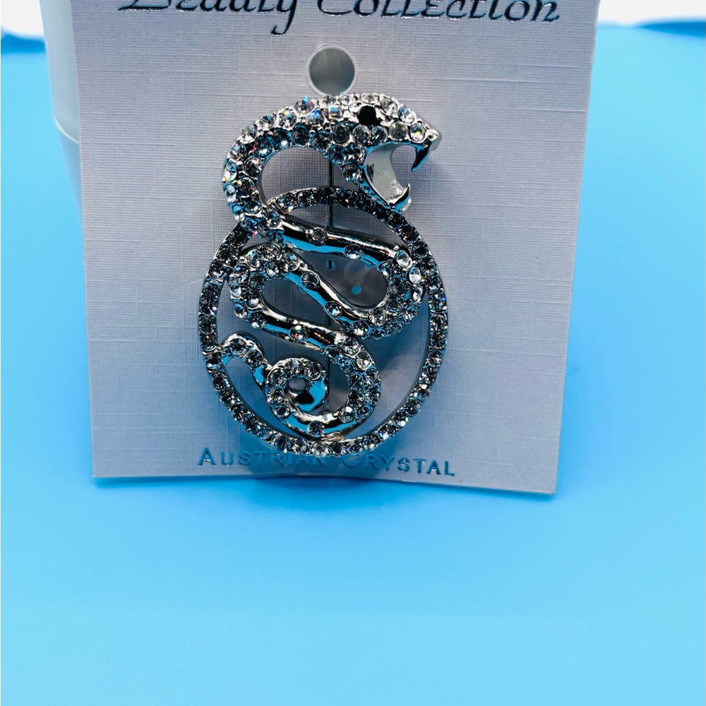 Silver Tone Snake Brooch - Picture 2 of 2